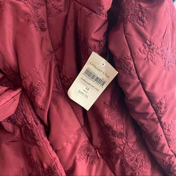 Cold water Creek Red Brocade Snap Up Jacket - Picture 6 of 9